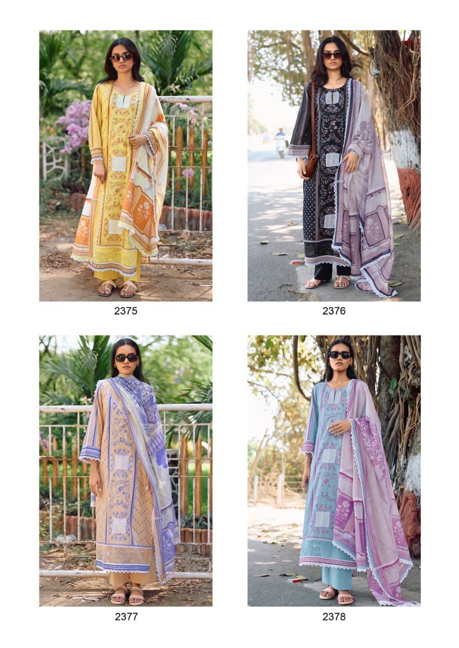 Bahar vol-83 by Kimora fashion 2375 to 2378 series Indian Traditional Wear Pure cotton dresses At Wholesale Price